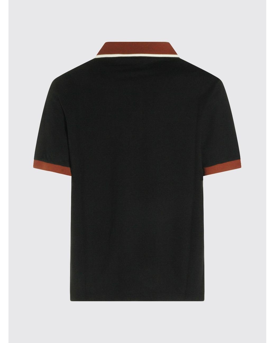 Marni Blue Cotton Polo Shirt With Contrasting Trims And Striped Collar for men