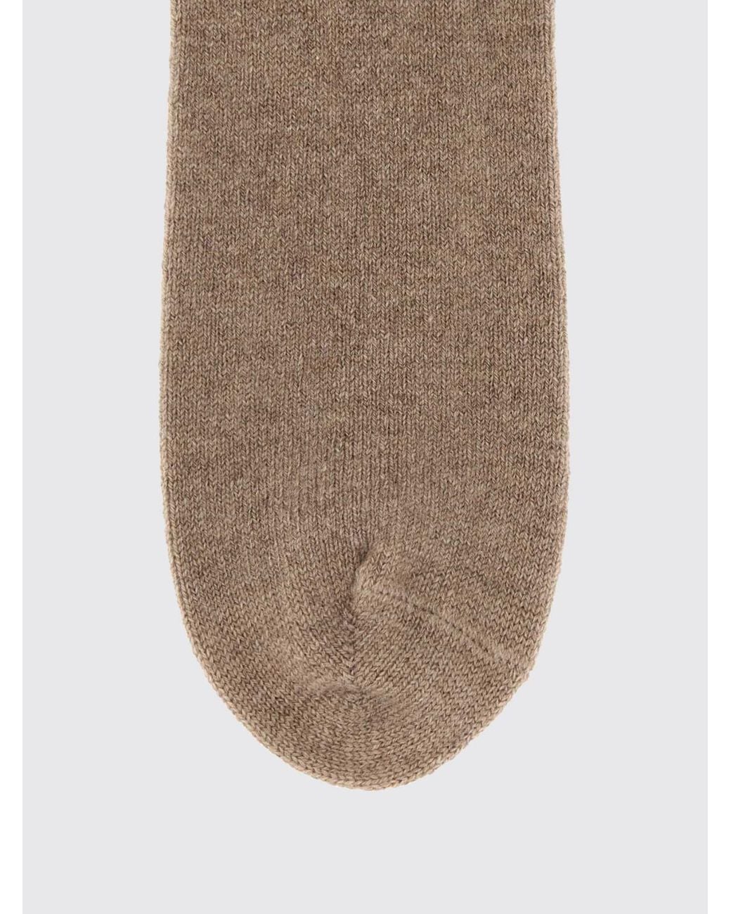 Gallo White Calf-High Stretch Cashmere-Blend Socks With Contrast Logo for men