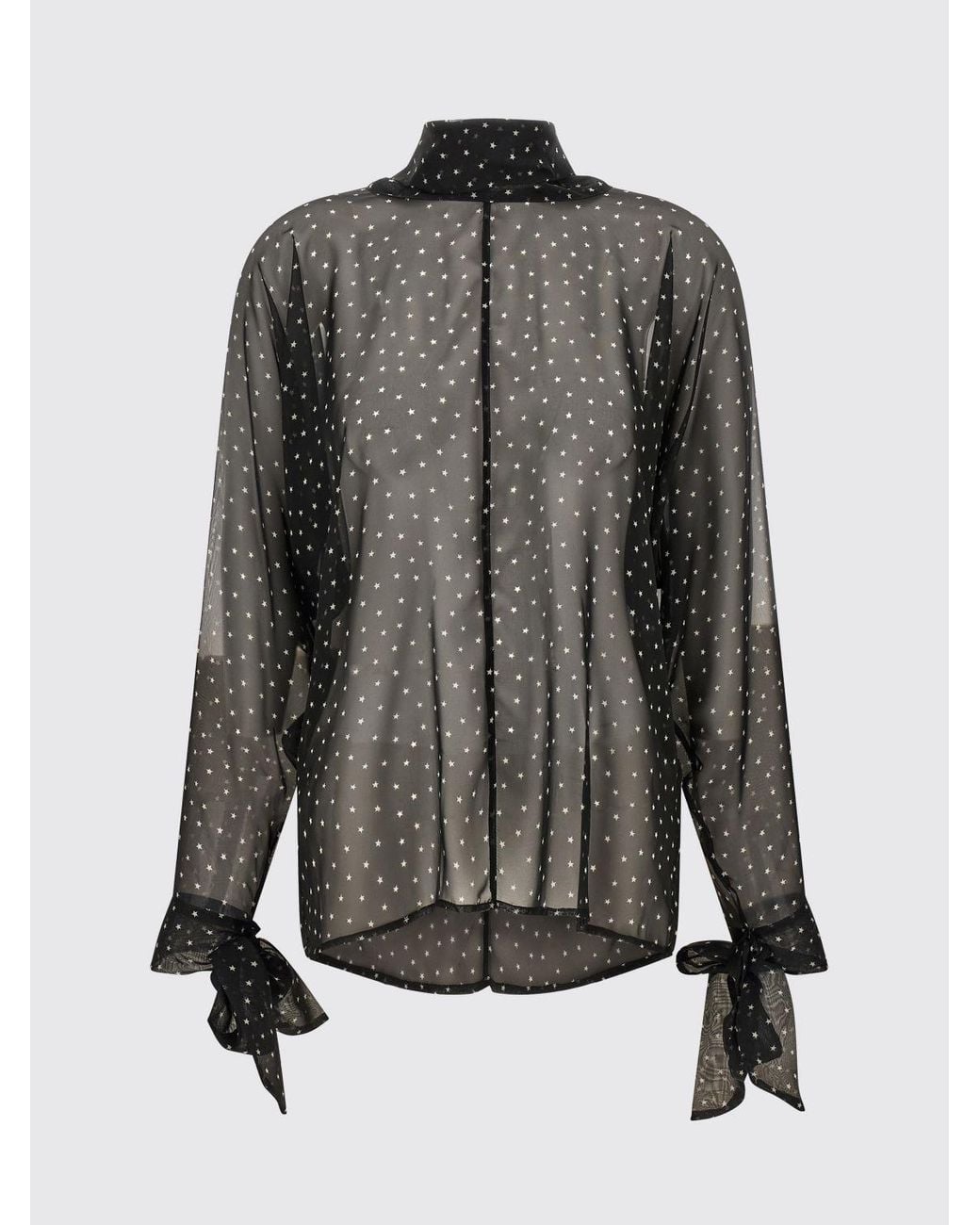 P.A.R.O.S.H. P.A.R.O..H. Star Print Chiffon Blouse With Pussy-Bow ...