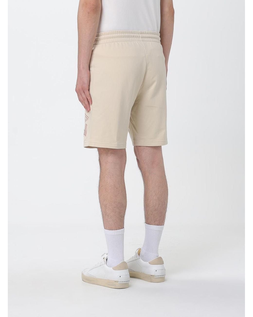 EA7 Natural Cotton Jogging Shorts With Logo for men