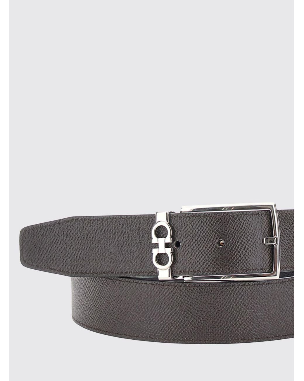 Cinturón Reversible Gancini De Piel Granulada Ferragamo de hombre de color Brown