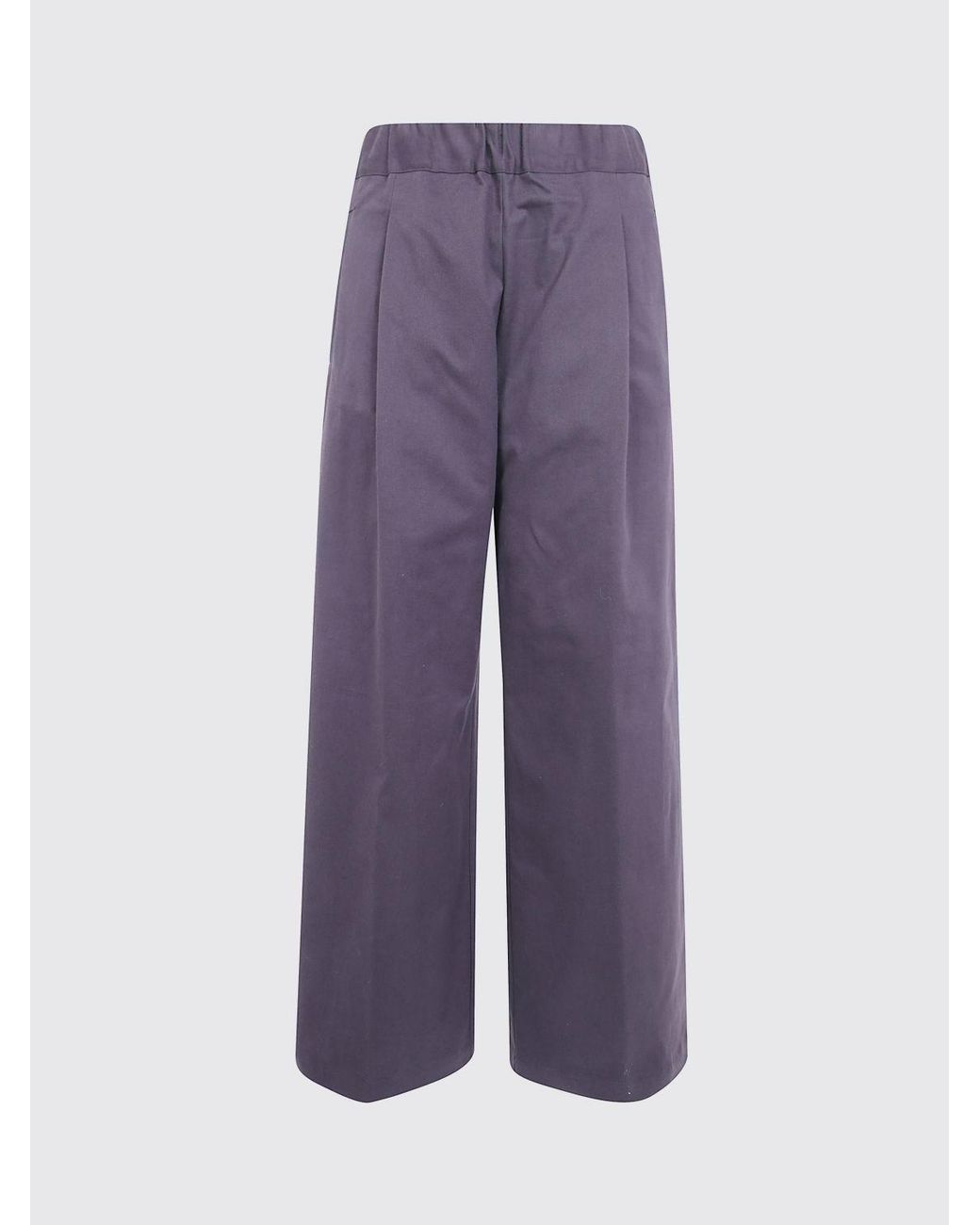 Semicouture Purple High-Waisted Wide-Leg Trousers