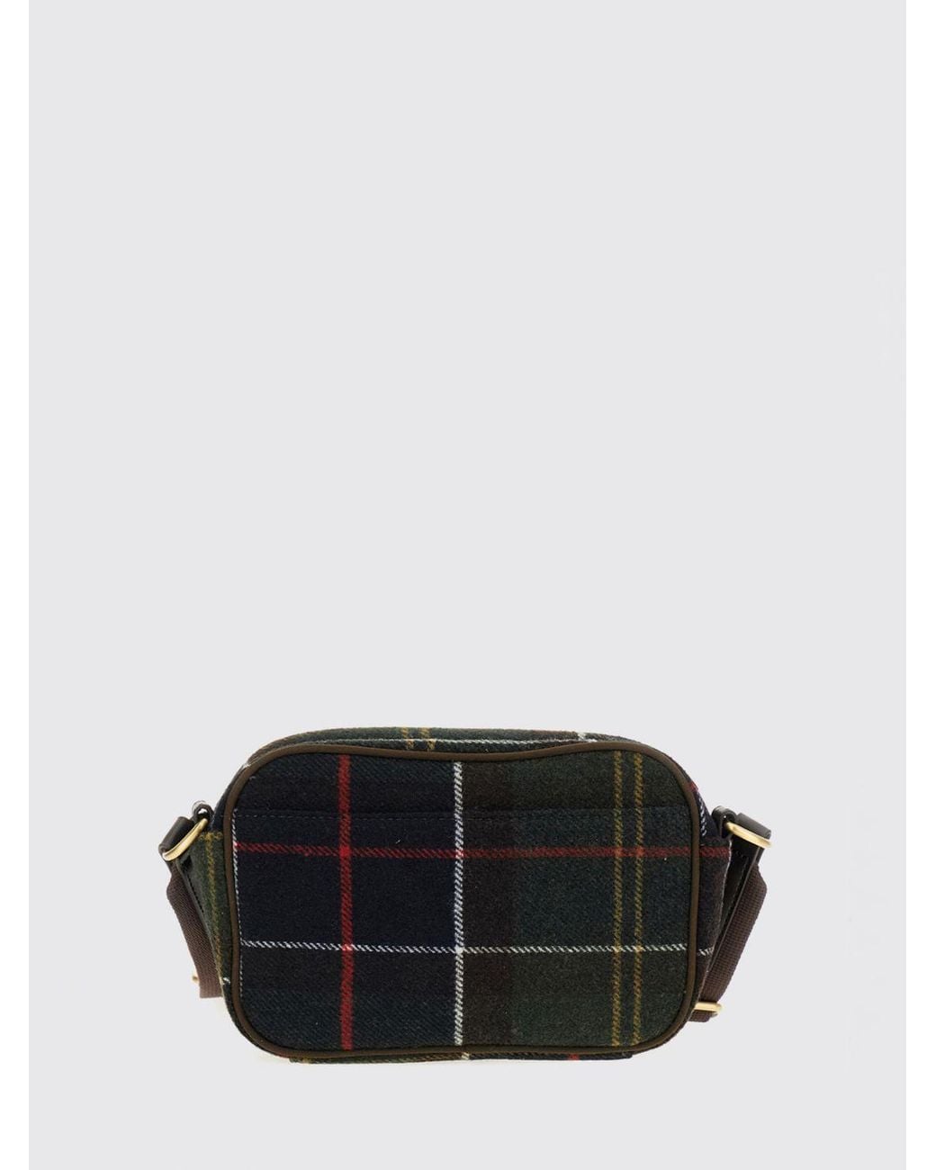 Barbour Black Tartan Wool-Blend Mini Camera Bag