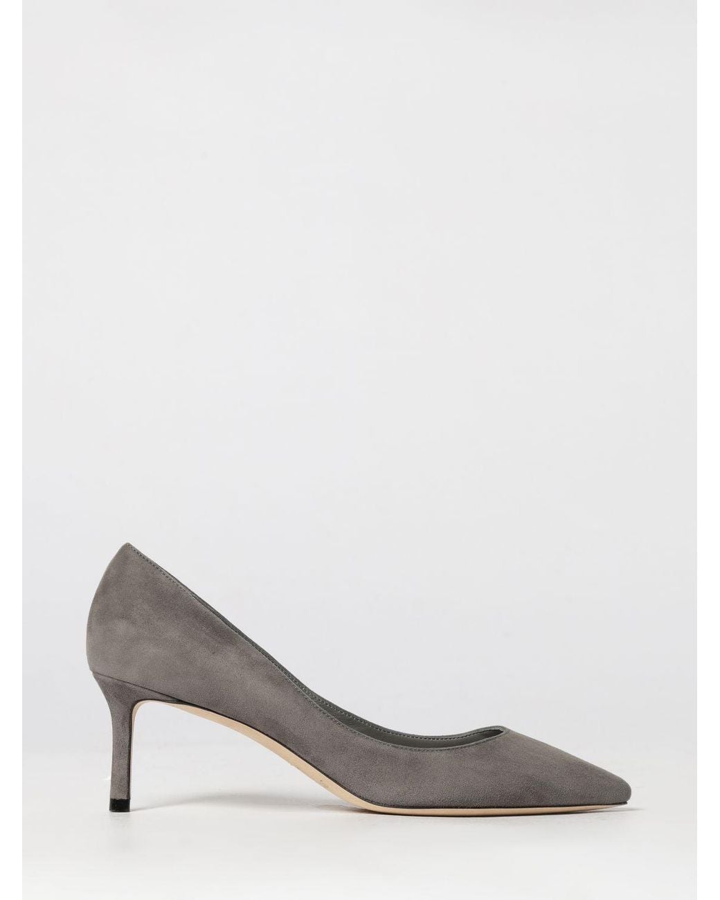 Jimmy Choo White Romy Suede Pumps With A Mid-Stiletto Heel