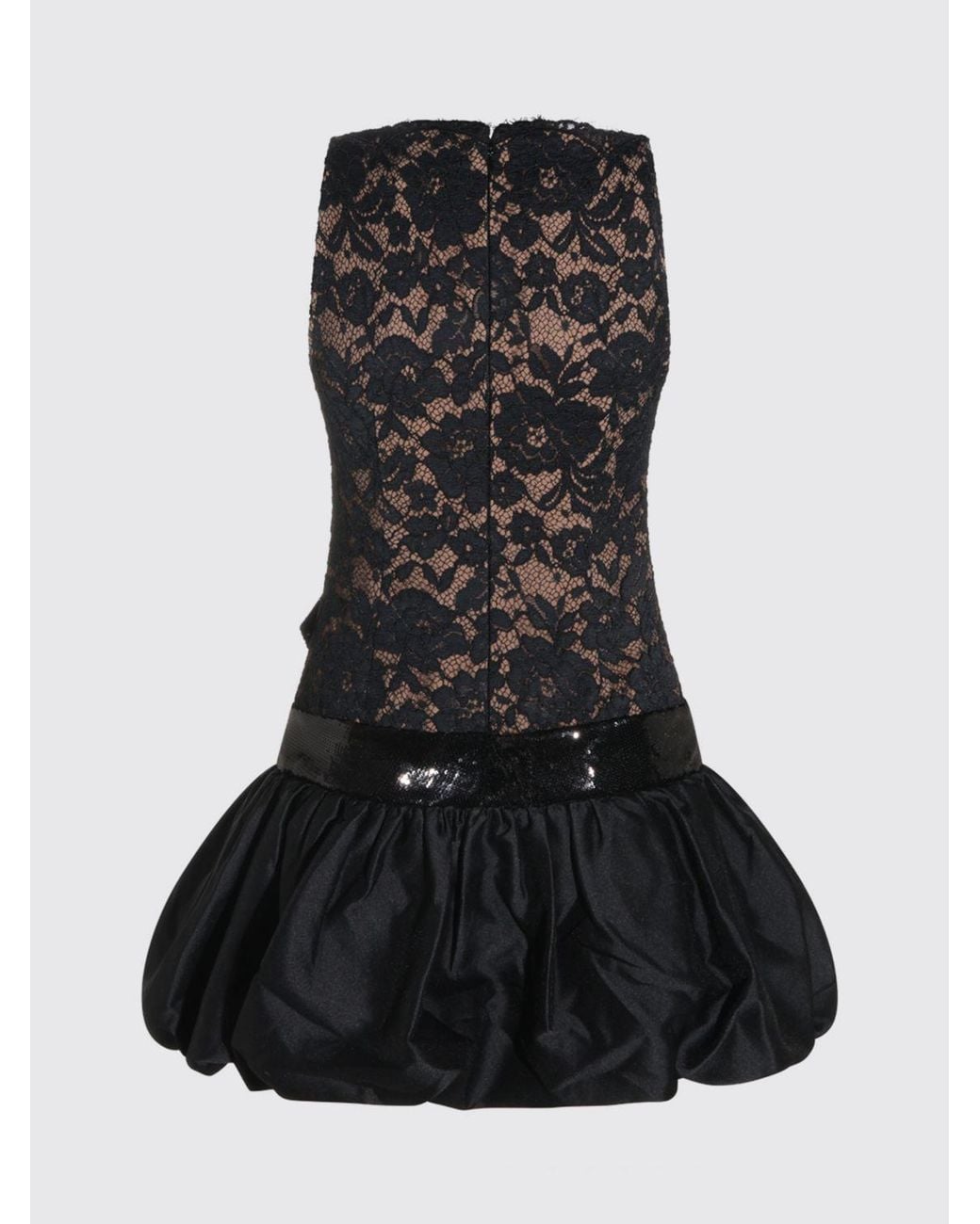Self-Portrait Black Off-The-Shoulder Lace And Taffeta Balloon Mini Dress