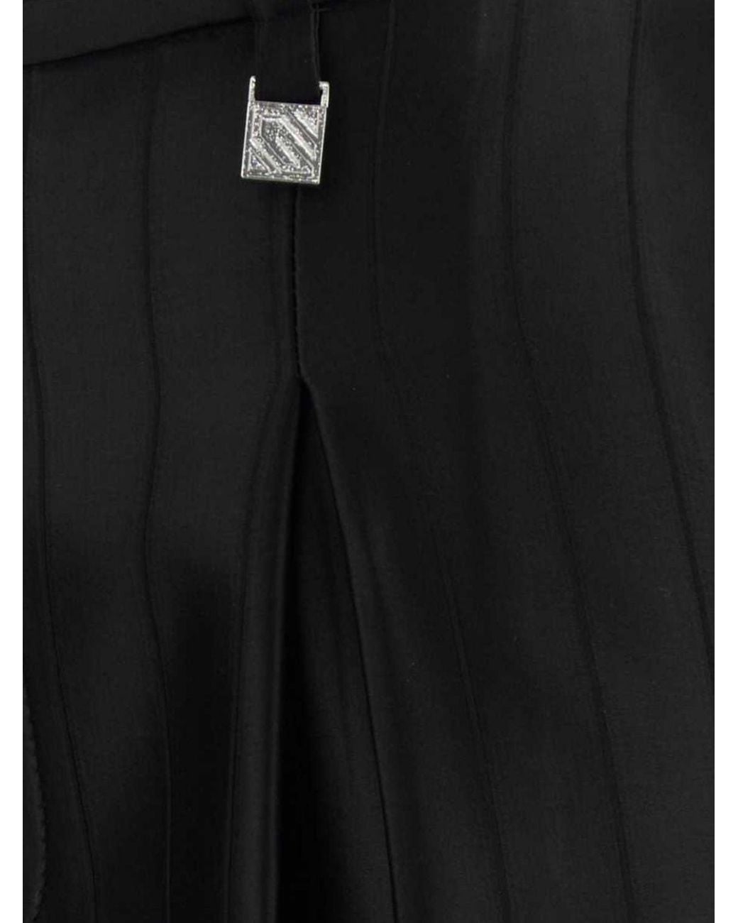 GIUSEPPE DI MORABITO Blue Tailored Wide-Leg Trousers With Lace Inserts