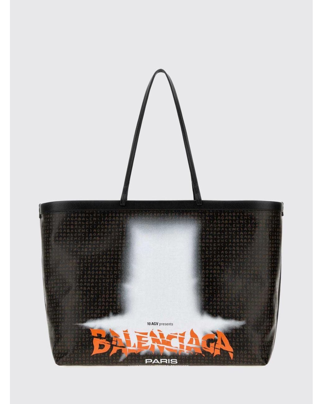 Balenciaga Black Tote Select Large Coated Cotton Tote Bag With Printed Logo