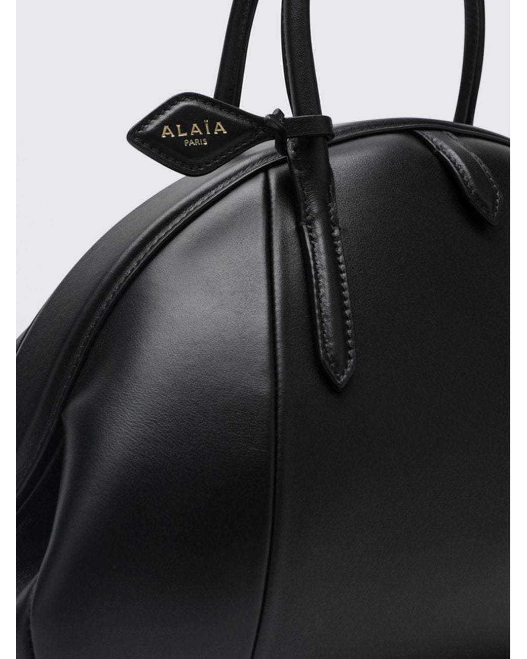 Alaïa Black Medium Purse Smooth Calfskin Leather Handbag With Snap Closure