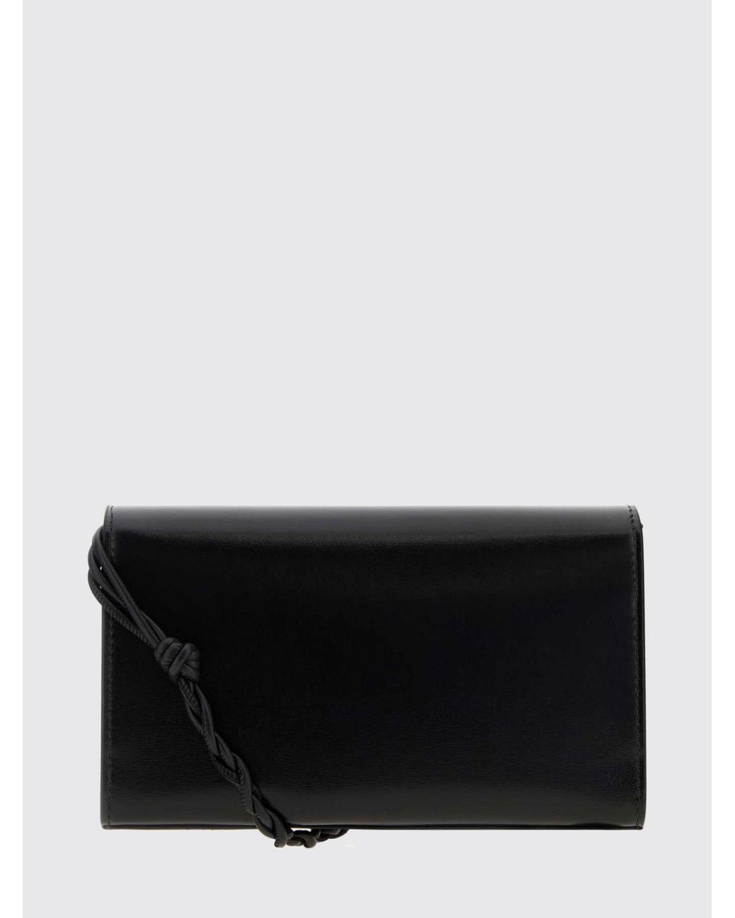 Jil Sander Black Tangle Mini Leather Crossbody Bag With Braided Strap
