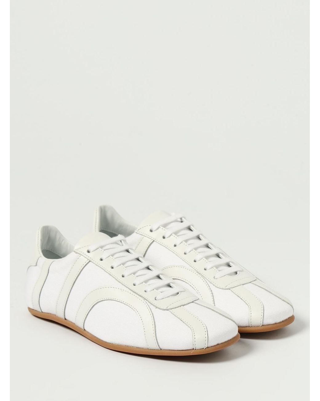 Totême White Canvas Low Top Shoes