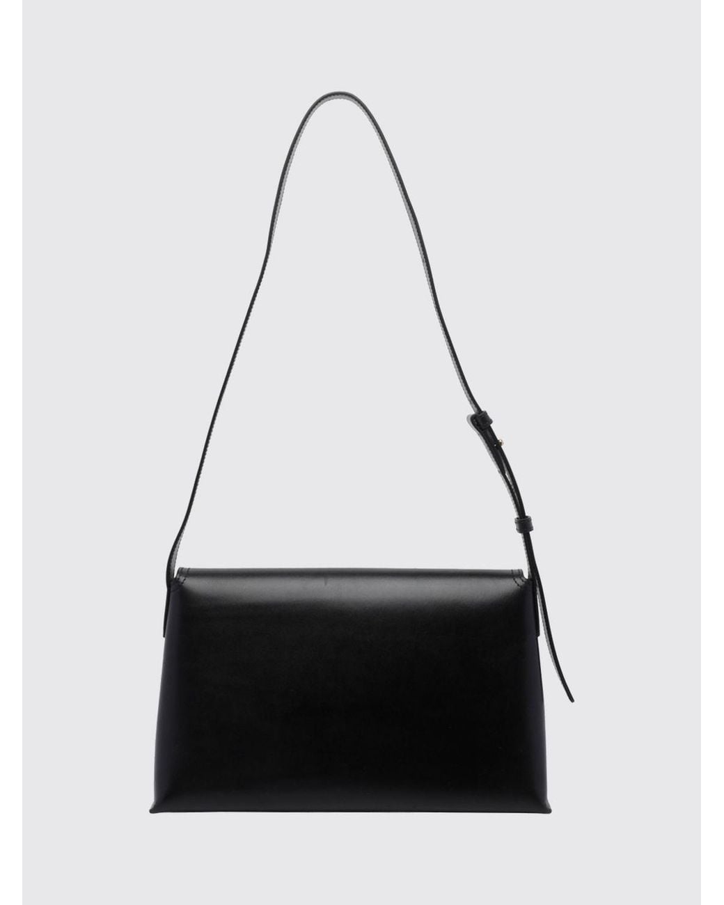 A.P.C. White Simone Calf Leather Shoulder Bag With Snap Closure