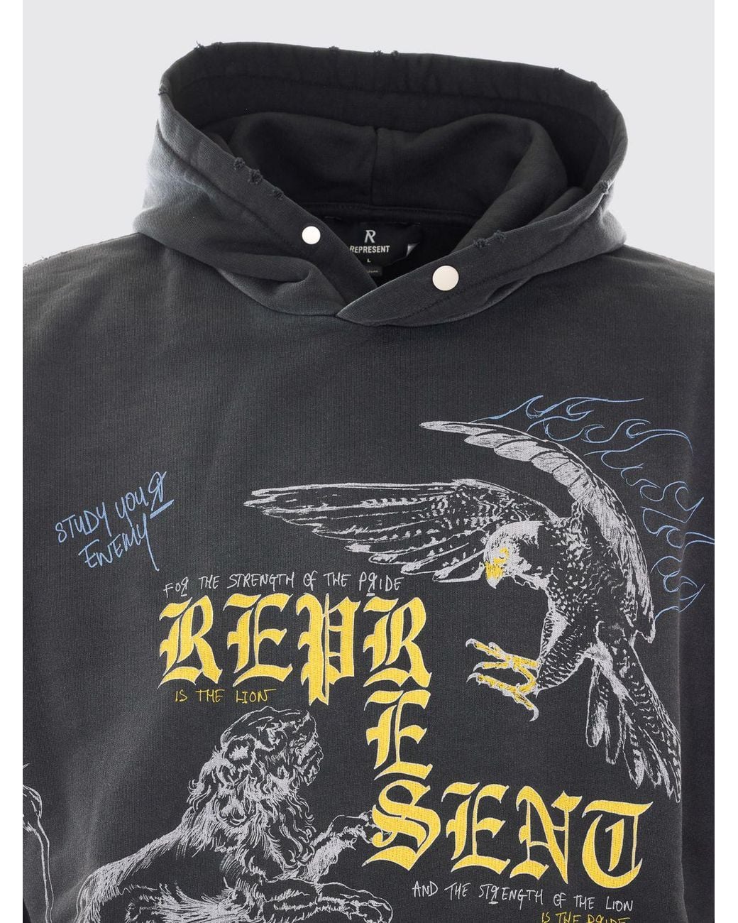 Represent Gray Hooded Sweatshirt for men