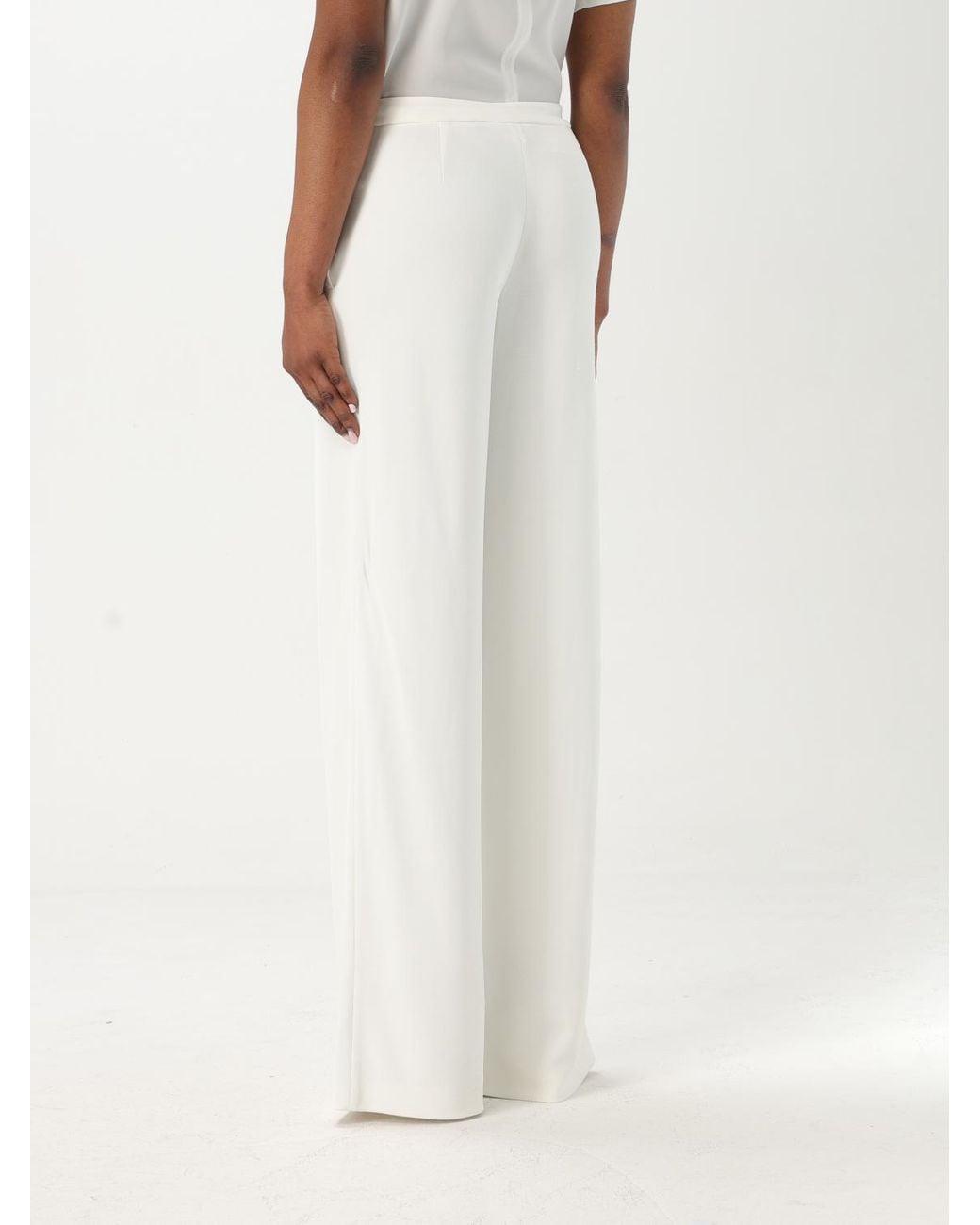 Emporio Armani White Wide Trousers
