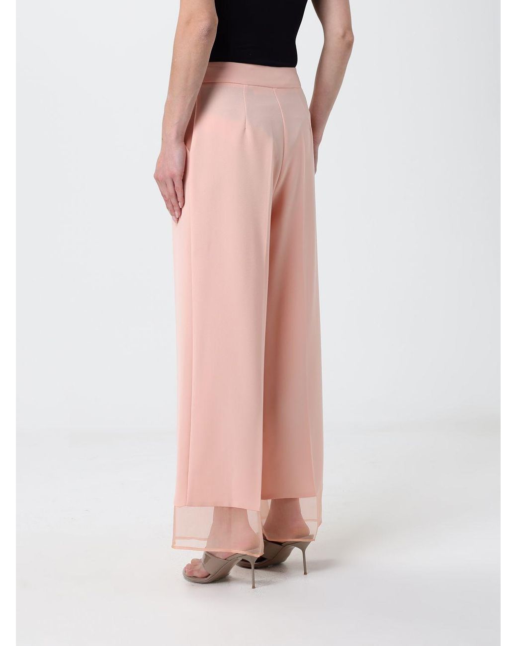 SIMONA CORSELLINI Pink Crêpe Tailored Trousers