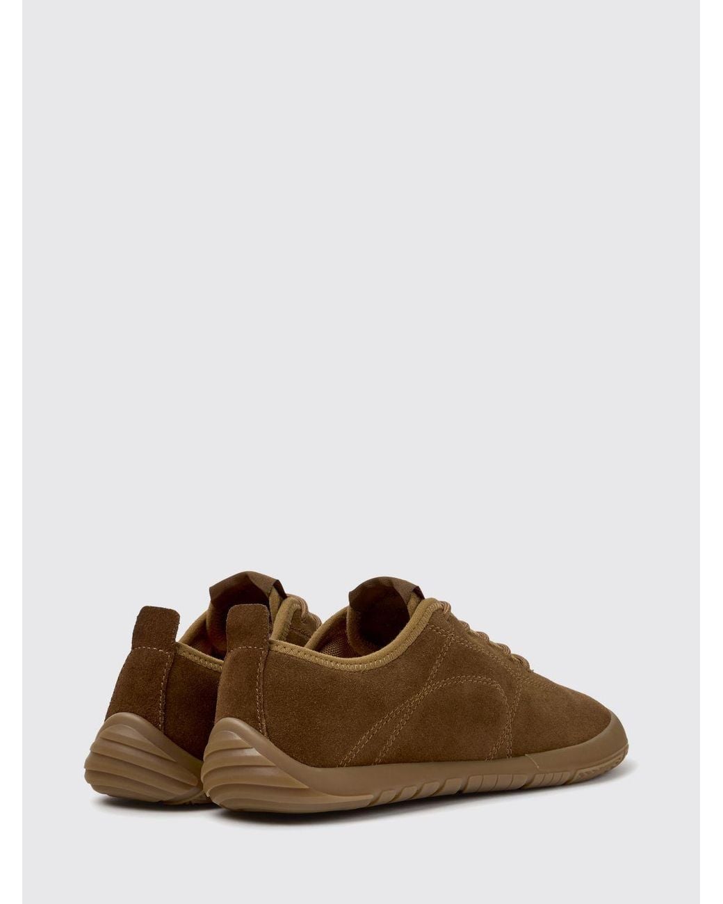 Camper Brown Peu Path+ Suede Leather Low Top Trainers With Rubber Sole