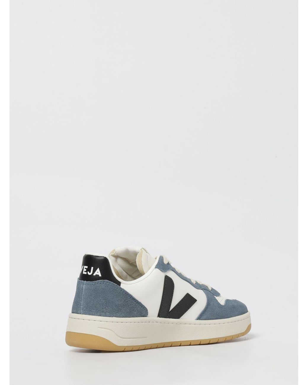 Veja Blue V-10 Leather Sneakers for men