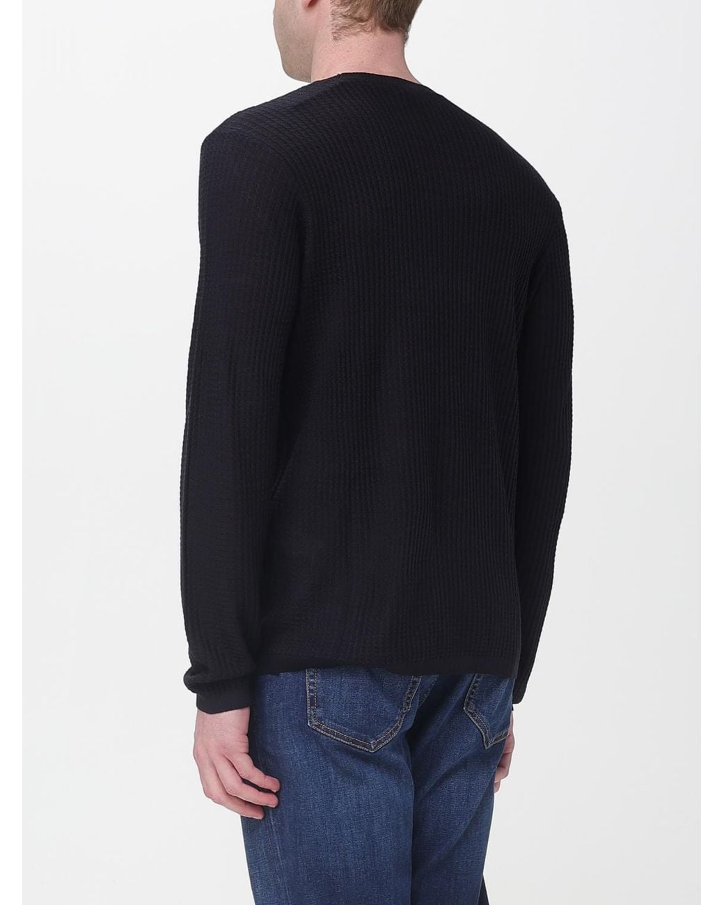 Emporio Armani Blue Basic Virgin Wool Pullover for men