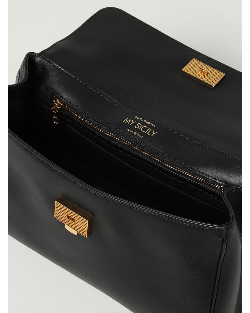Dolce & Gabbana Black Dolce &Amp Gabbana My Sicily Calf Leather Handbag