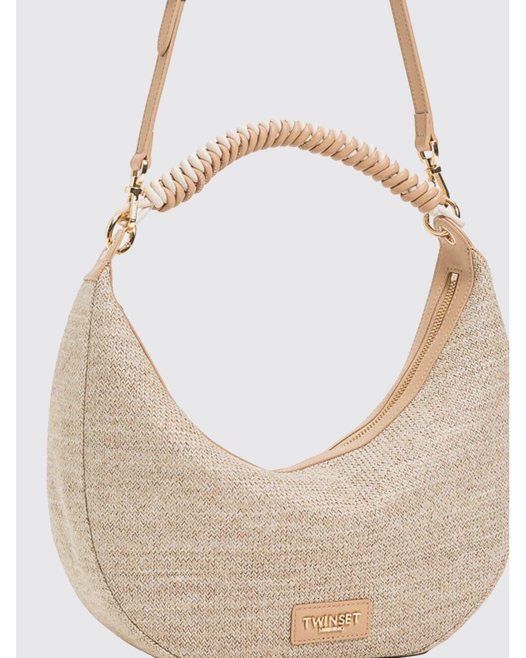 Twinset Natural Raffia Hobo Bag
