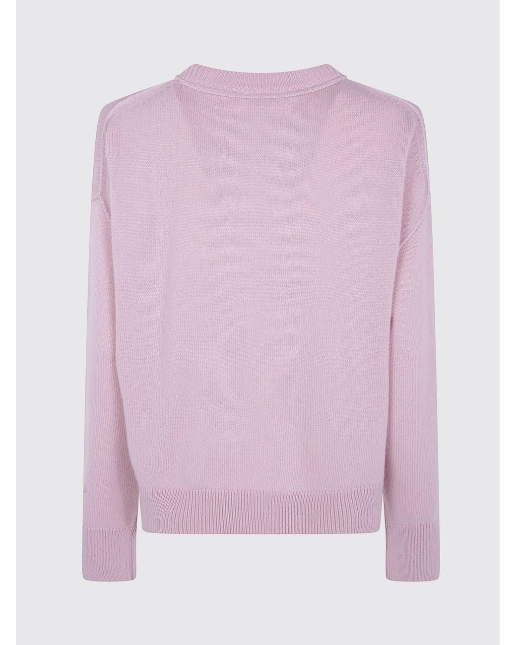 Mrz Red Dropped Shoulder Virgin Wool And Cashmere Crewneck Jumper