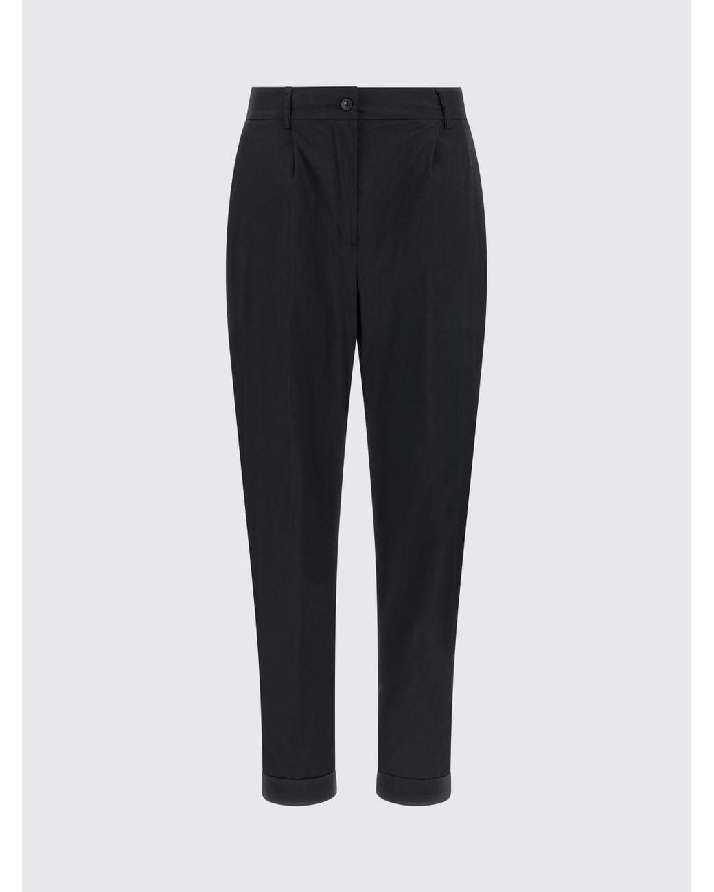 Kiton Black Cotton Blend Tailored Trousers