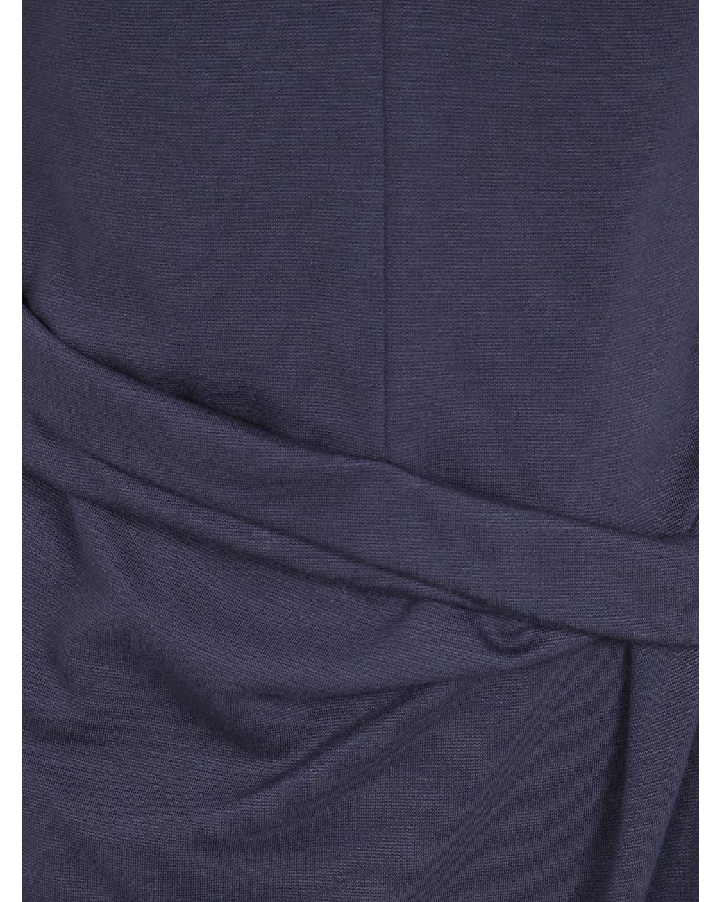Giorgio Armani Blue Long-Sleeved Midi Sheath Dress
