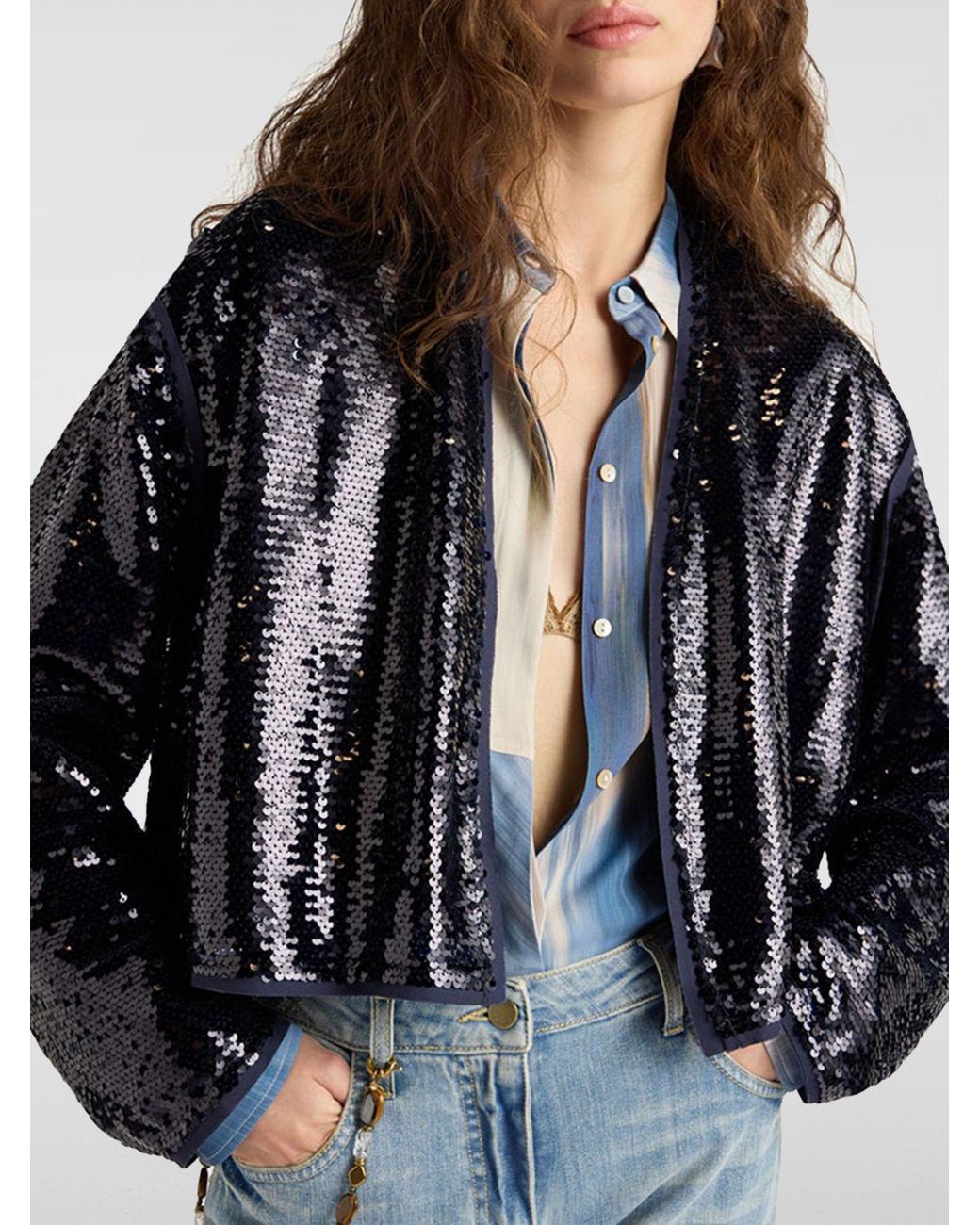 Momoní Black MomonÌ Polyester Jacket With Sequins