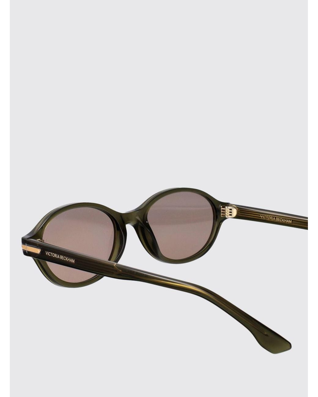 Victoria Beckham Green Oval Cat-Eye Acetate Sunglasses With Coloured Lenses