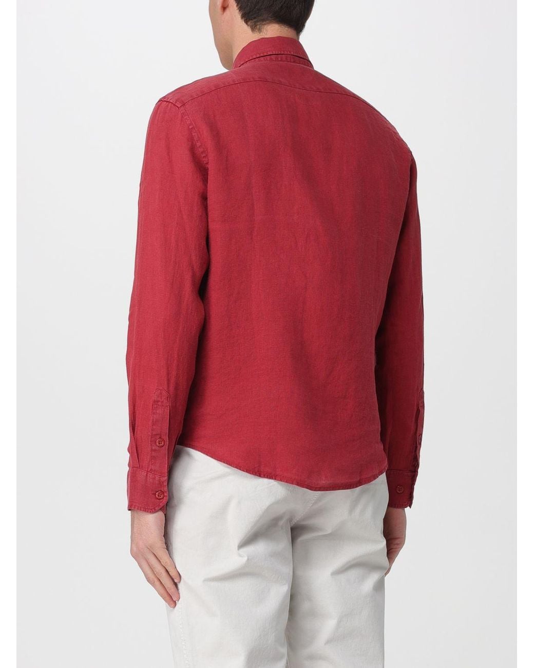 Blauer Red Linen Casual Shirt for men