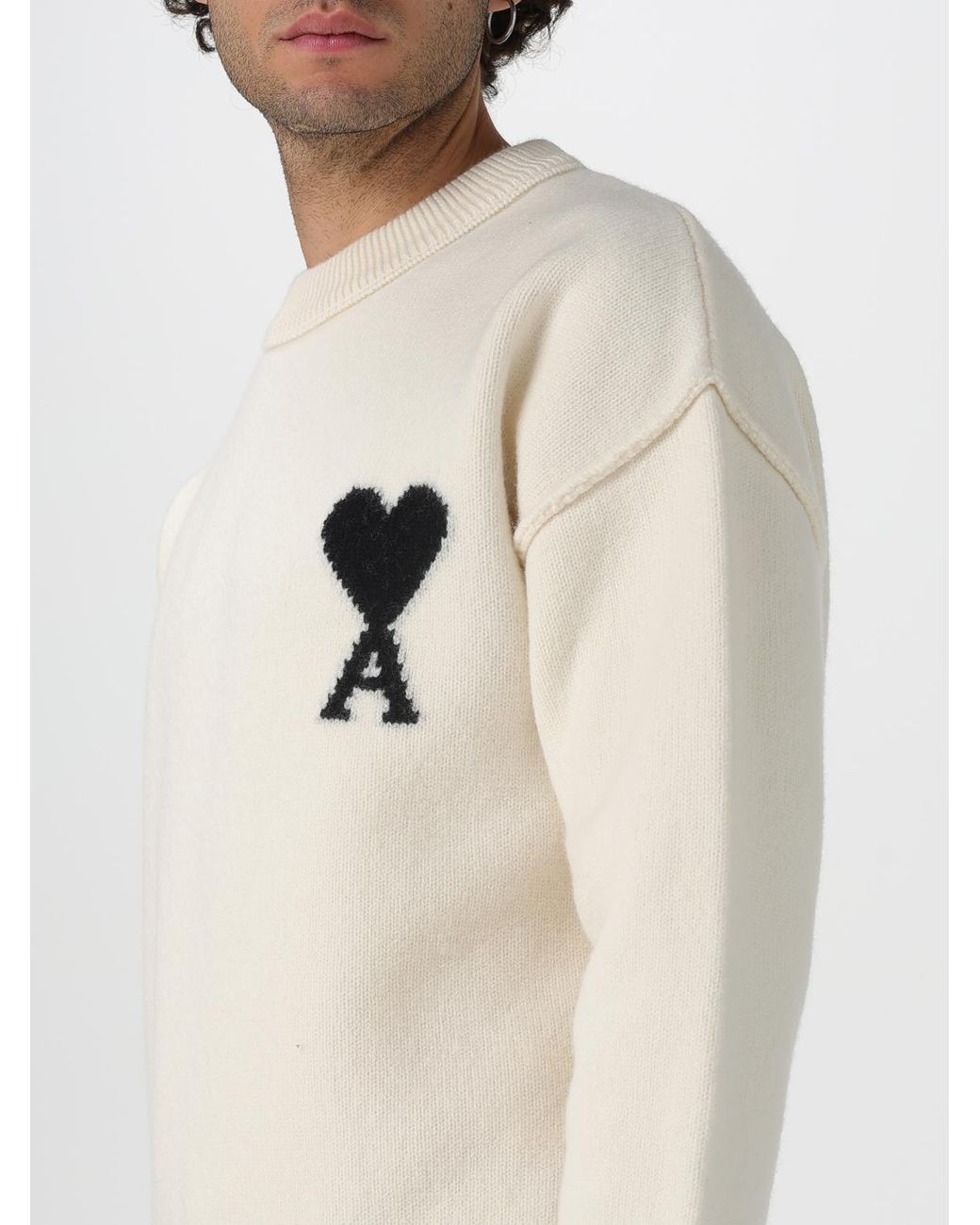 AMI Natural Wool Pullover for men