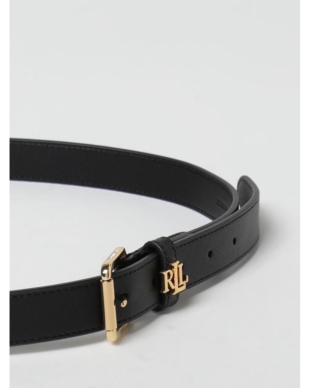 Ralph Lauren White Leather Belt With Buckle