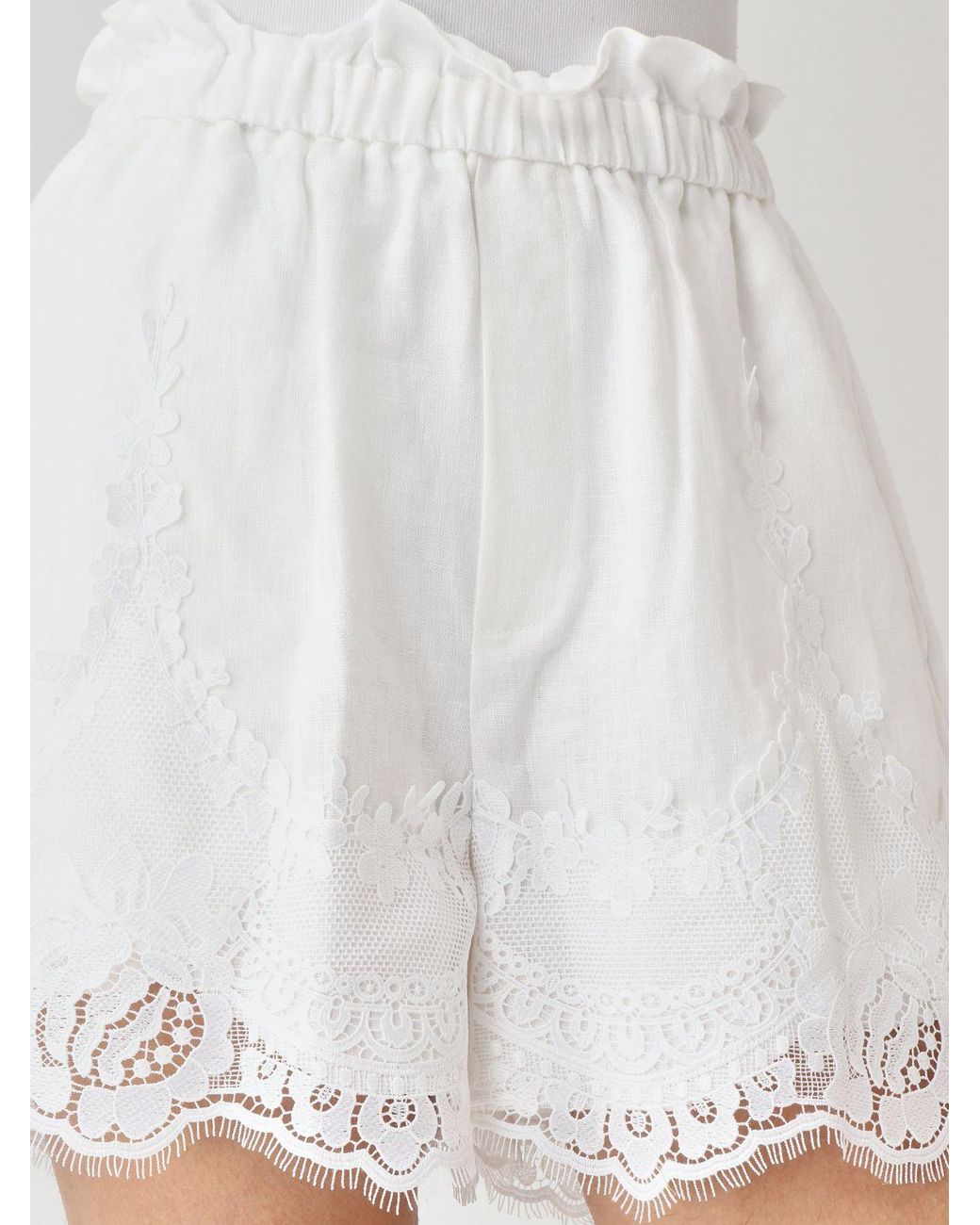 Twinset White Linen Shorts