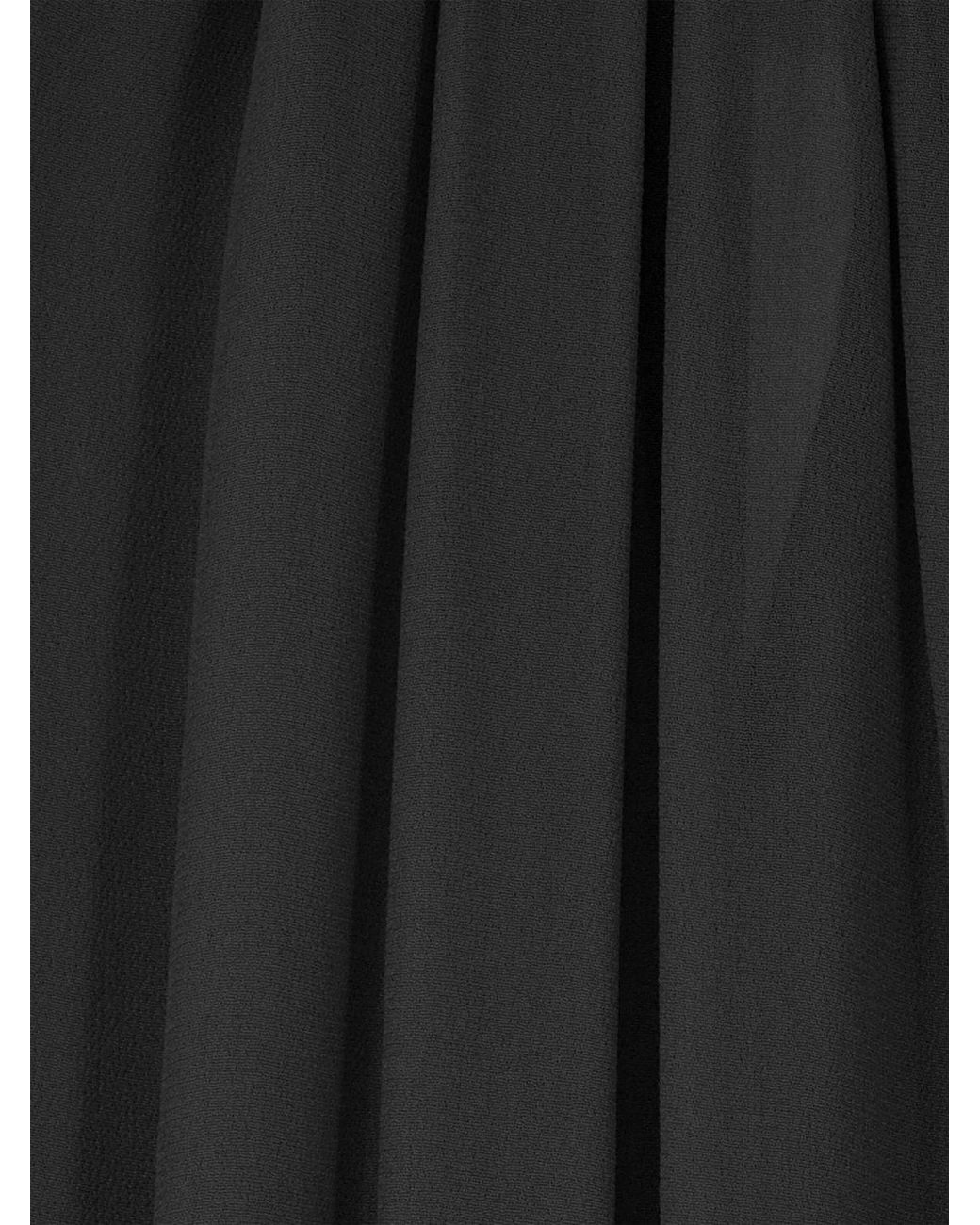 Elisabetta Franchi Black Long-Sleeved Georgette Blouse With Jewel Neck