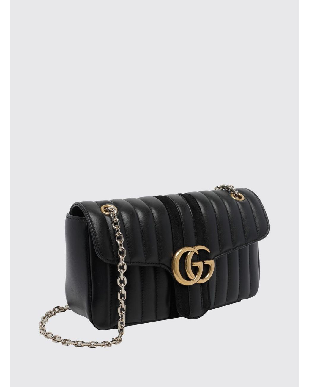 Borsa A Spalla Jetset Gg Marmont Media di Gucci in Black