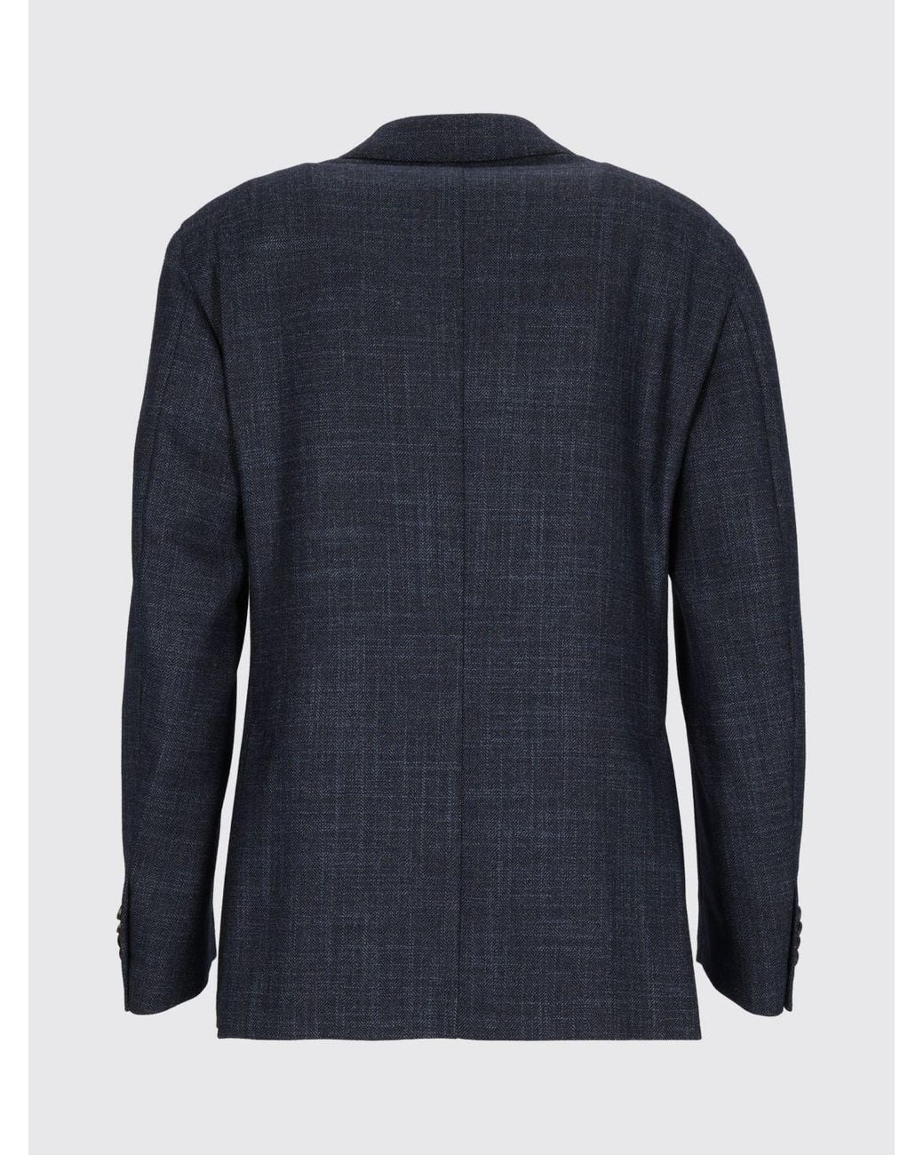 Luigi Bianchi Blue Single-Breasted Virgin Wool And Silk Blazer With Lapels for men