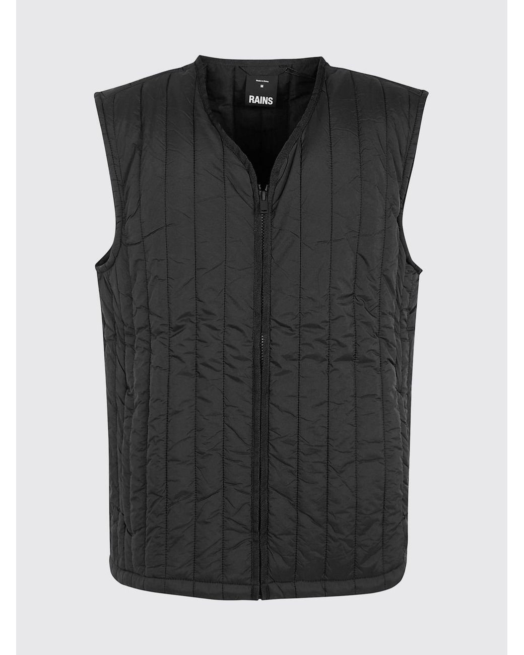 Rains Black Quilted Padded Waistcoat for men