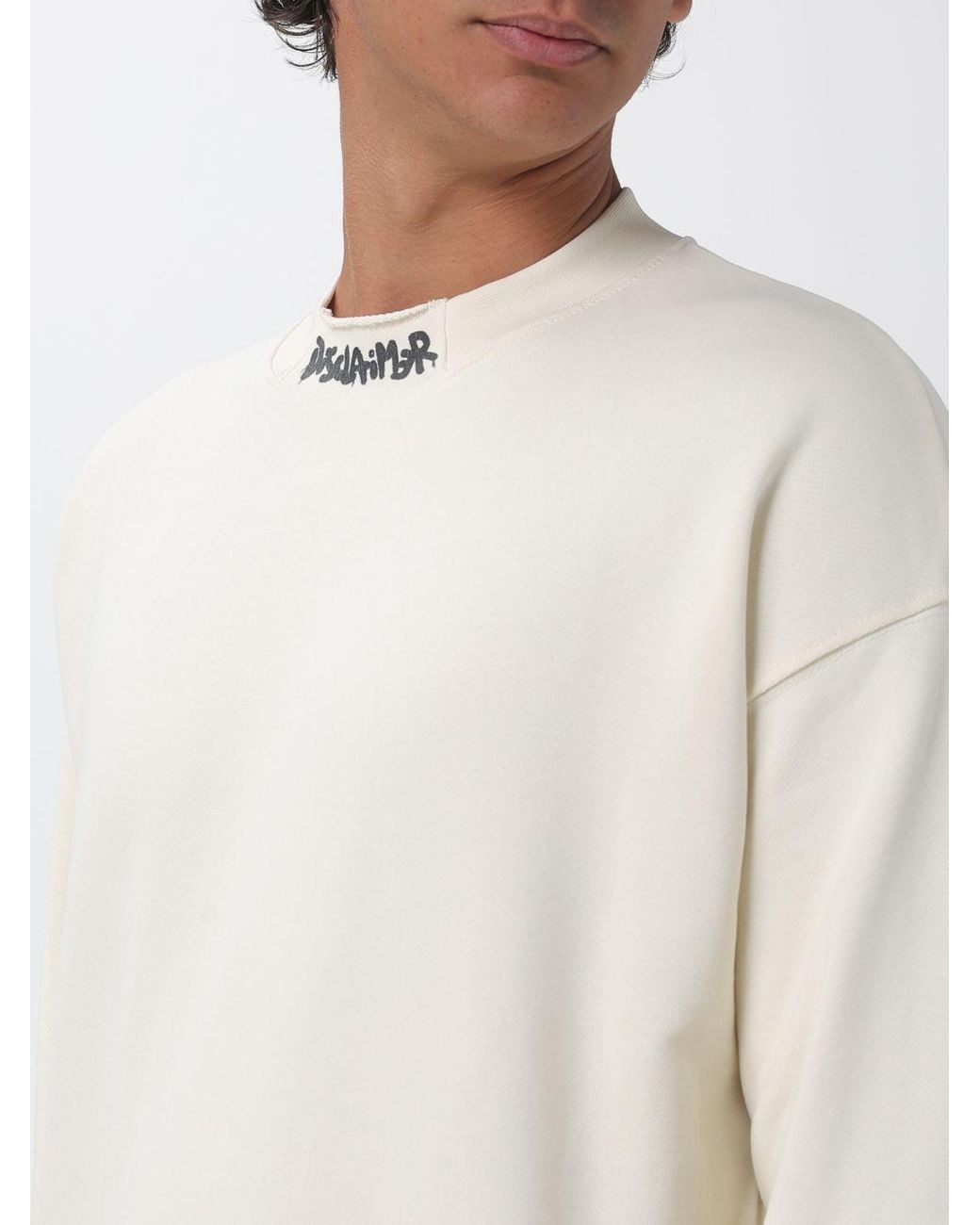 DISCLAIMER White Sweatshirt for men