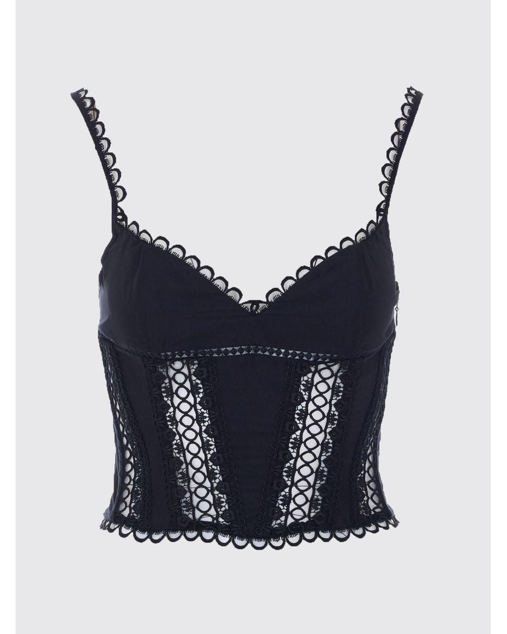 Charo Ruiz Blue Ibiza Embroidered Cotton Blend Slim Fit Off-The-Shoulder Corset Top