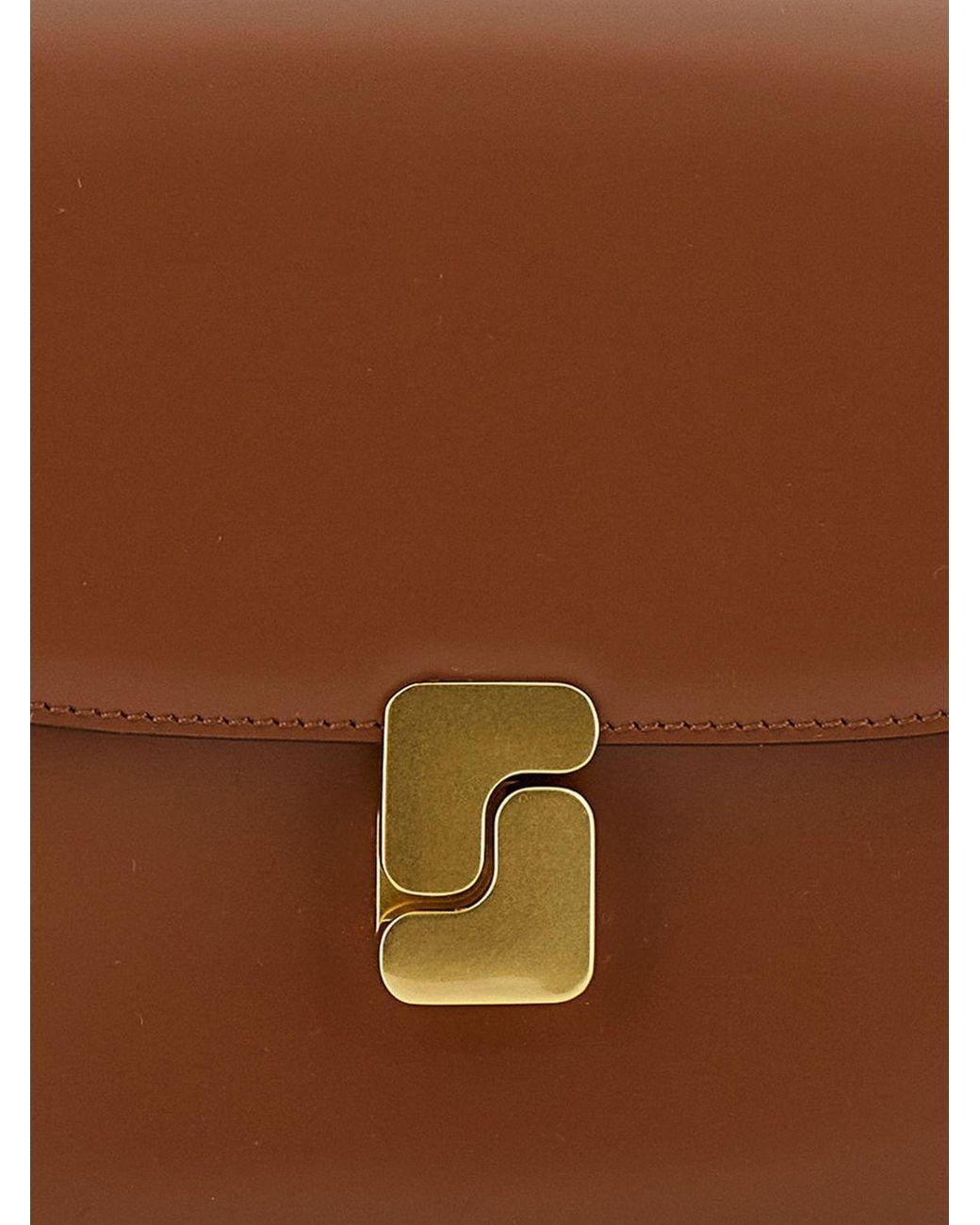 Soeur Brown Bellissima Smooth Leather Mini Crossbody Bag With Buckle