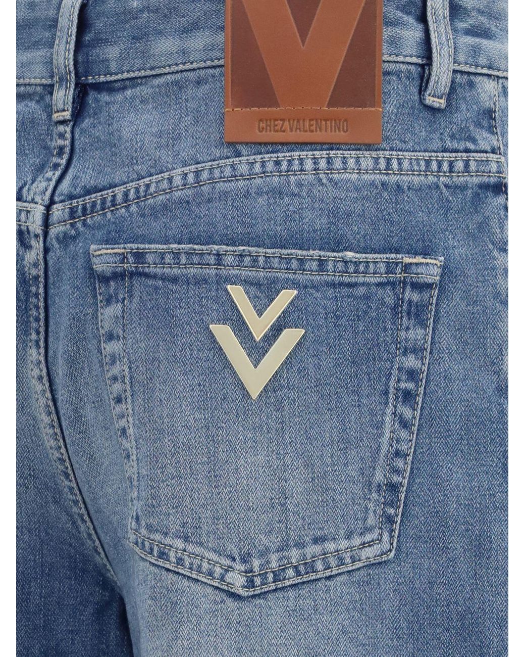 Valentino Garavani Blue High-Waisted Flare Jeans