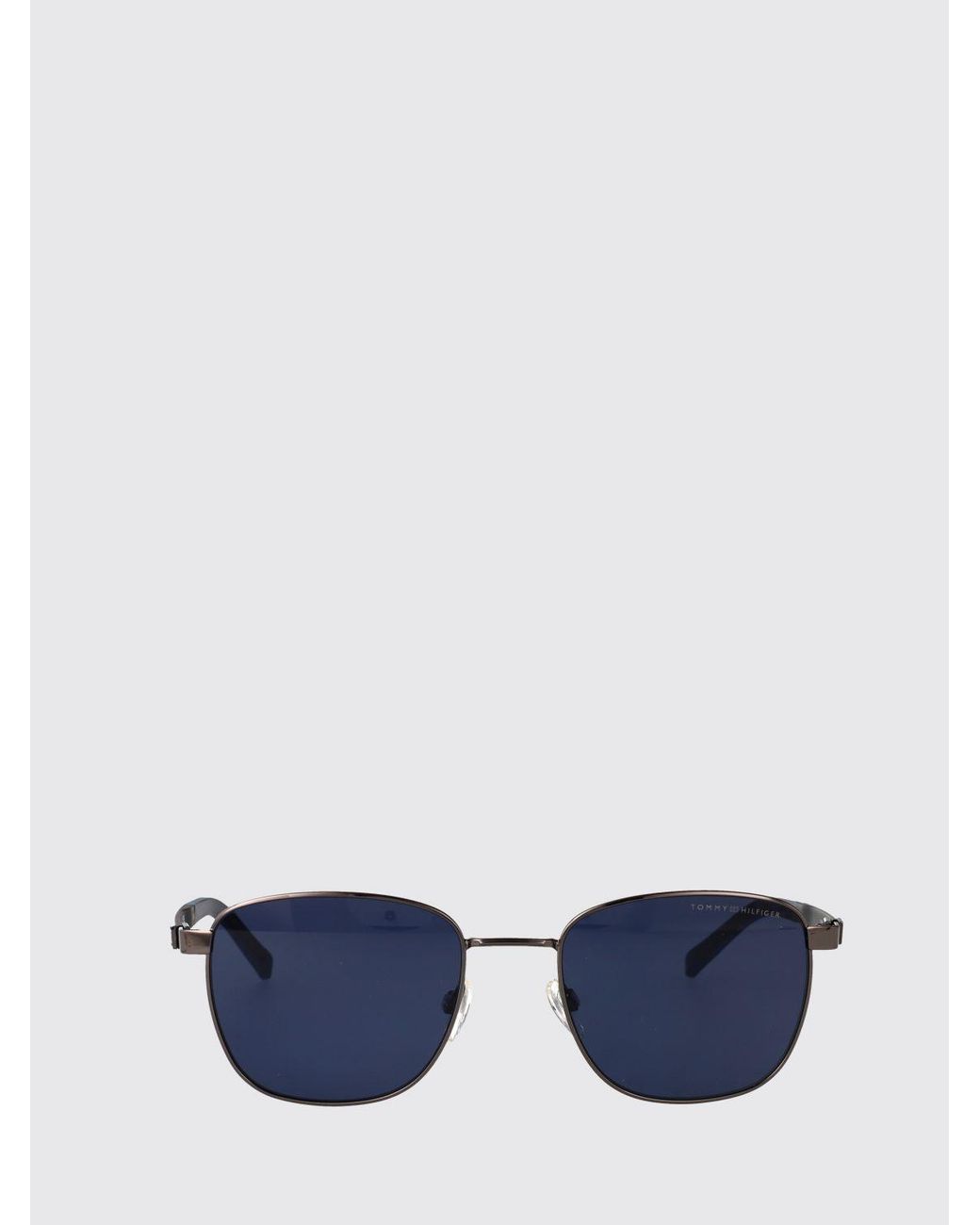 Tommy Hilfiger Blue Aviator Metal Sunglasses With Enameled Logo for men