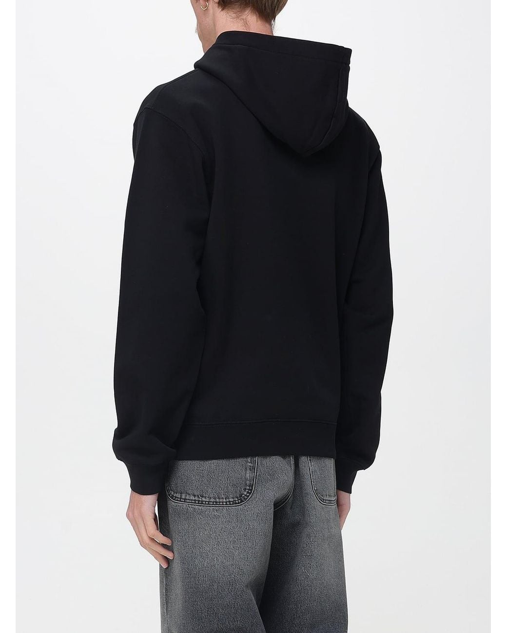 Jacquemus Blue Cotton Hoodie With Logo for men