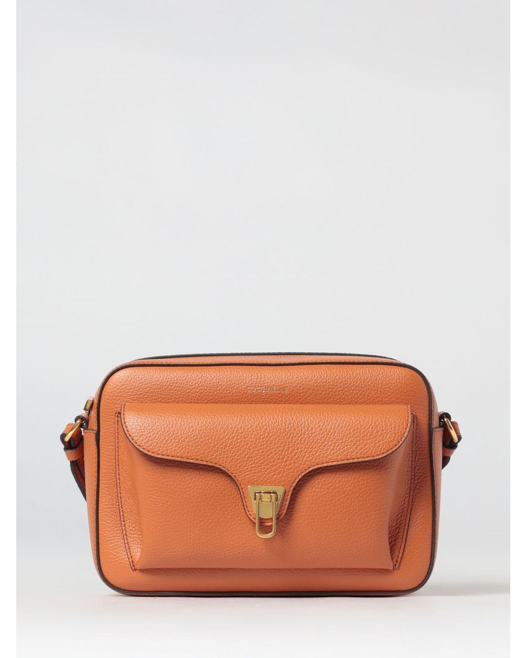 Coccinelle Orange Beat Hammered Leather Bag