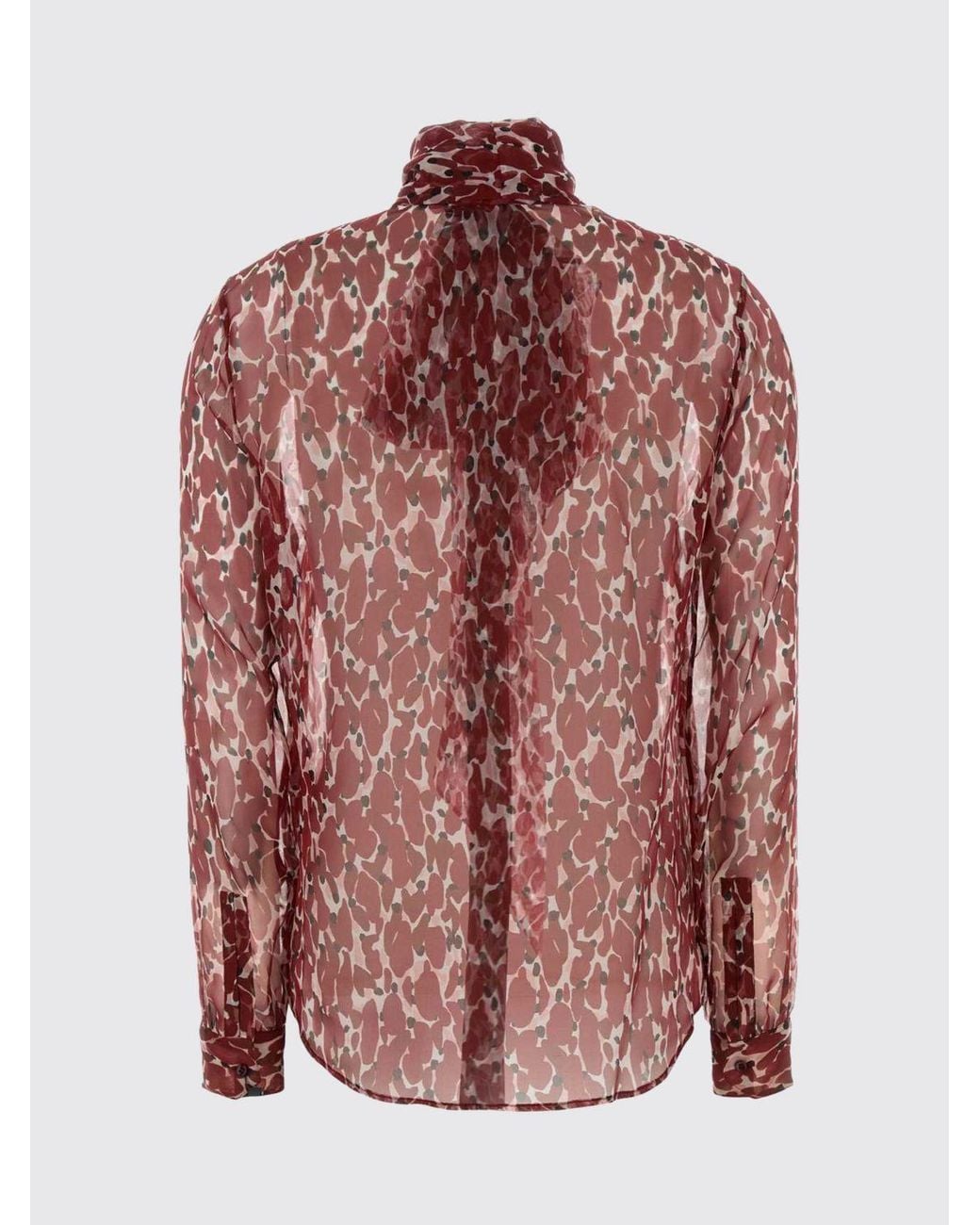 Saint Laurent Brown Silk Shirt With Floral Print