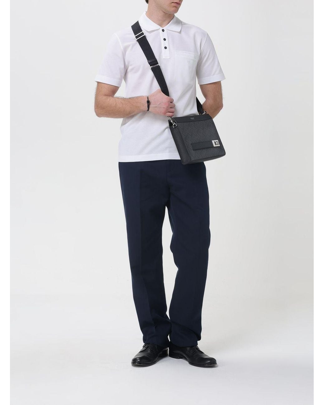 Ferragamo White Cotton Polo for men