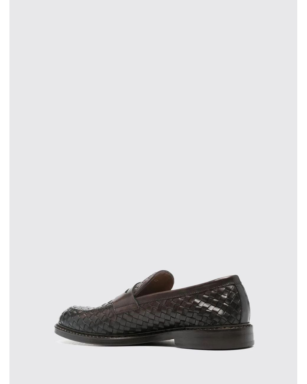 Doucal's White Woven Leather Loafers for men