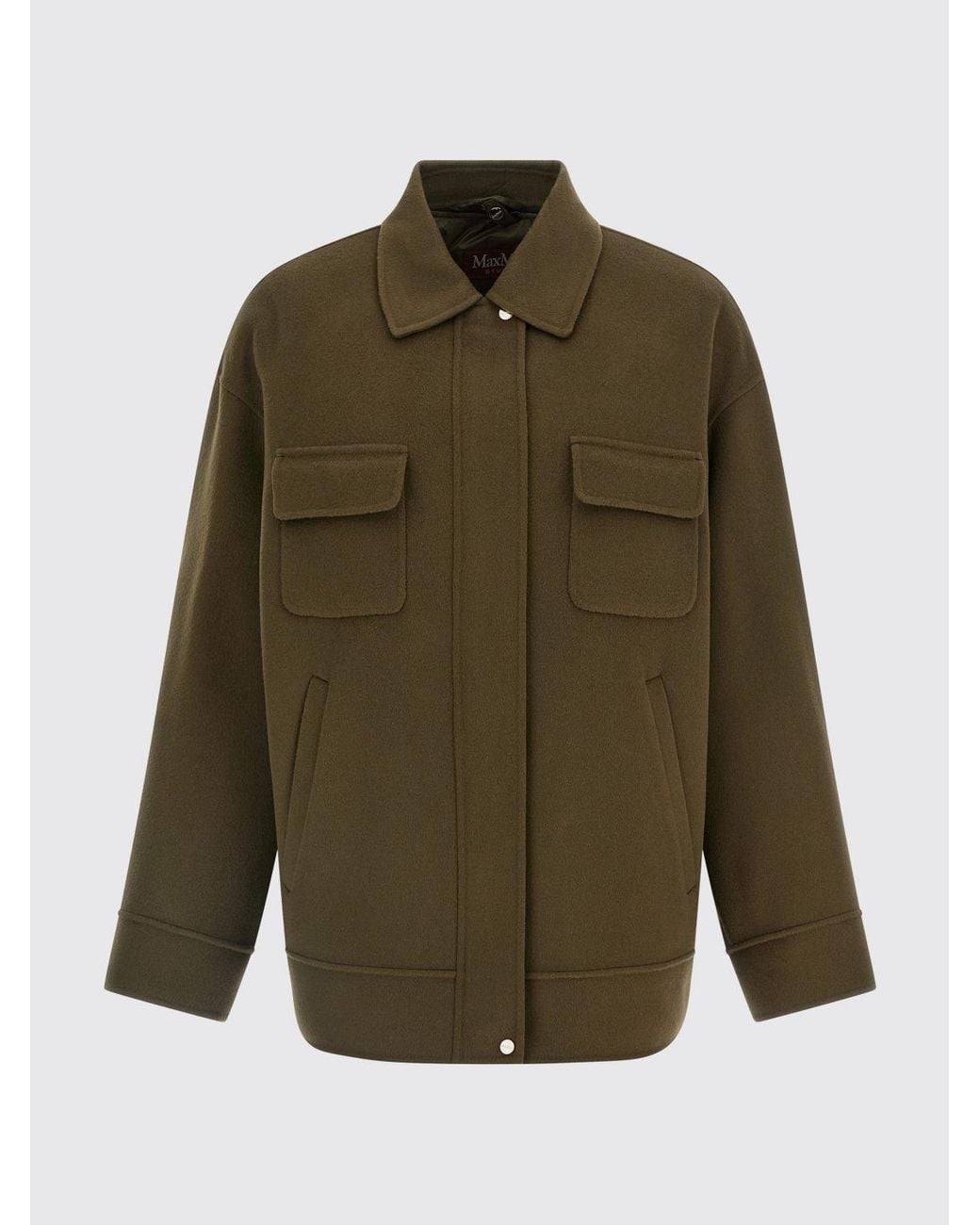 Max Mara Green Virgin Wool Coat