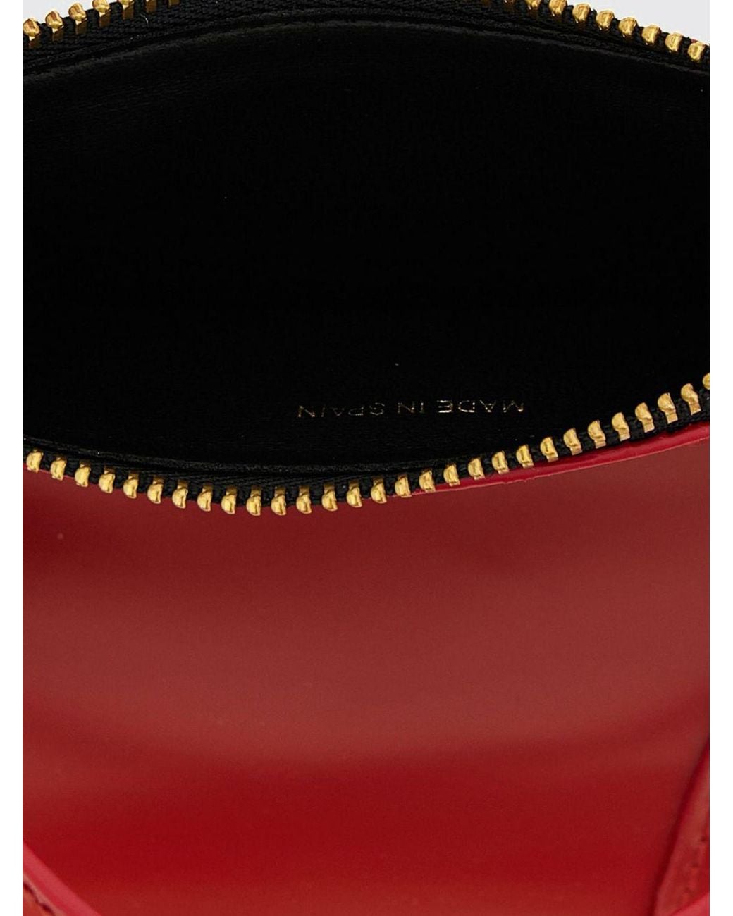 Comme des Garçons Red Calfskin Wallet With Zip And Foiled Logo
