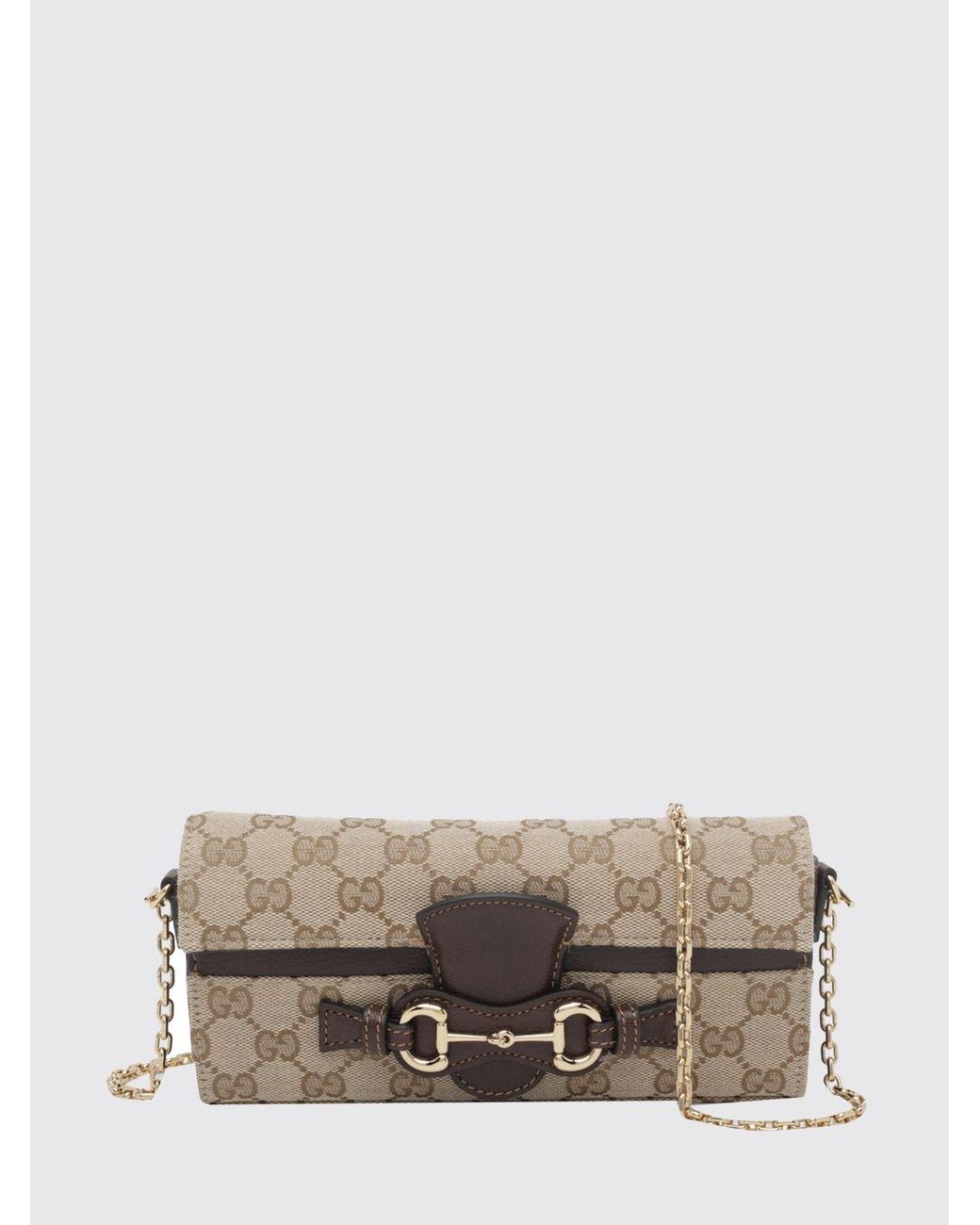 Gucci Gray Horsebit Gg Supreme Fabric Mini Crossbody Bag With Horsebit Detail
