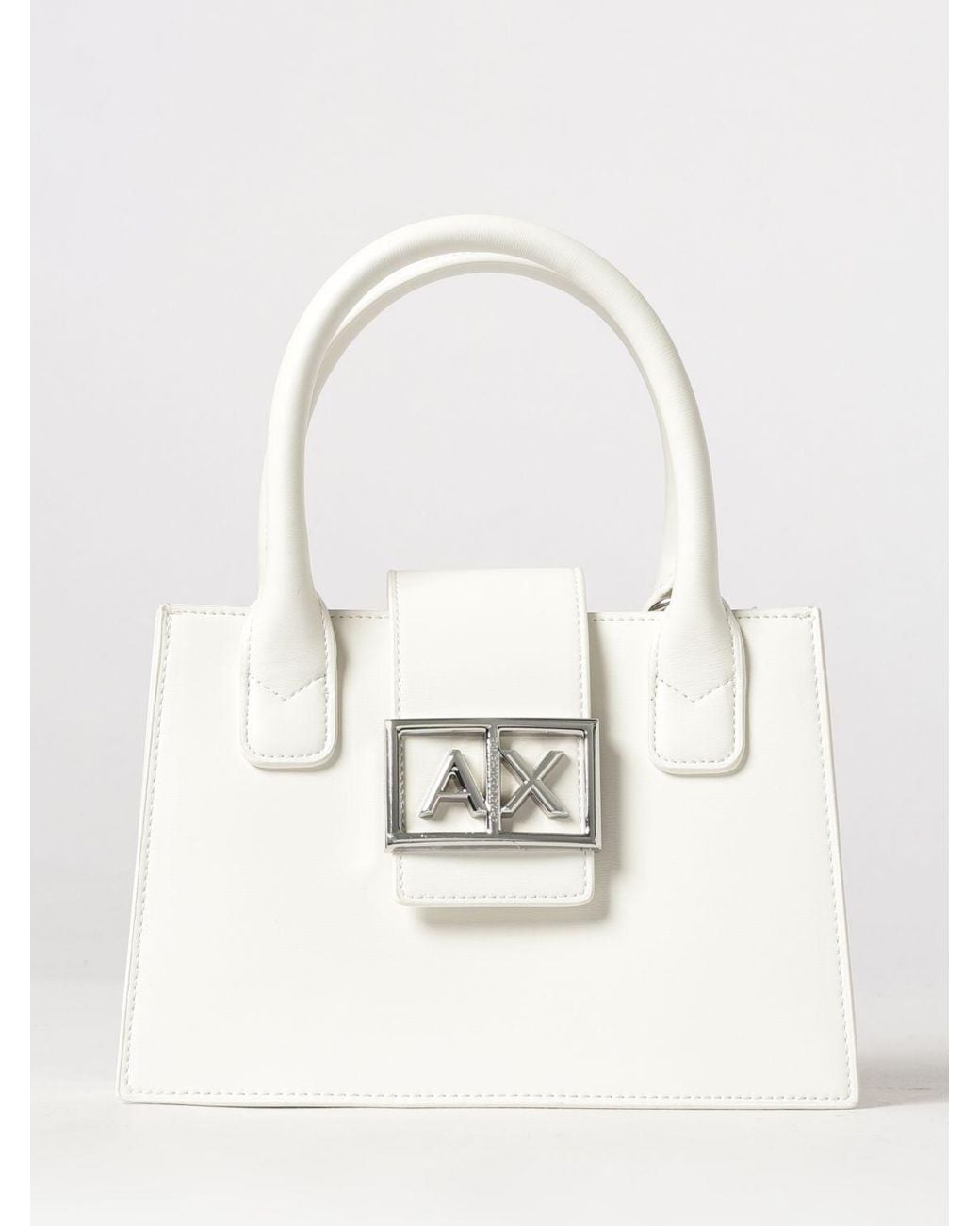 ARMANI EXCHANGE White Faux Leather Bag